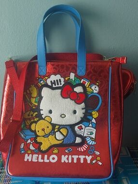 Loungefly x Sanrio Hello Kitty Red Metallic Tote